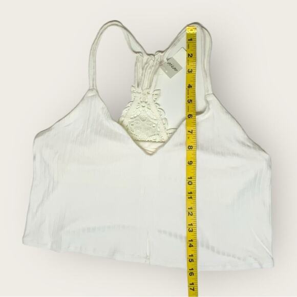 NWT | Aerie | Ribbed Crop Top Bralette | White | Medium - Picture 14 of 15